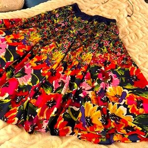 Cupio Navy Floral Maxi Skirt Large